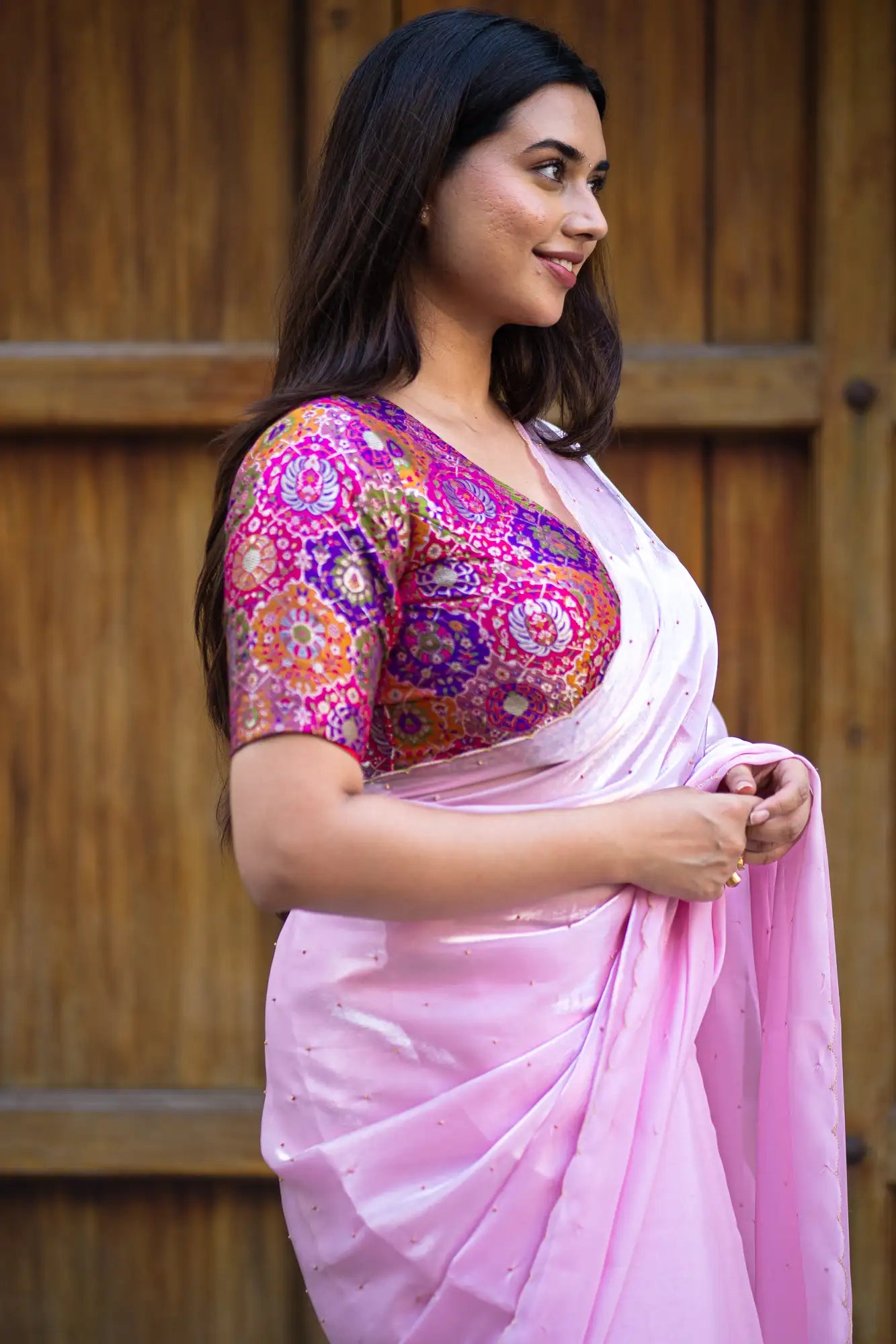 Blush-Pink-Glazy-Organza-Saree-I-Love-Sarees