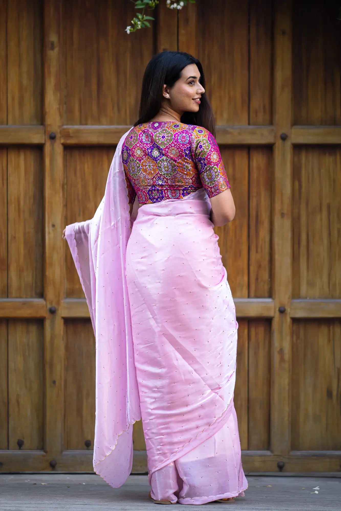 Blush-Pink-Glazy-Organza-Saree-I-Love-Sarees