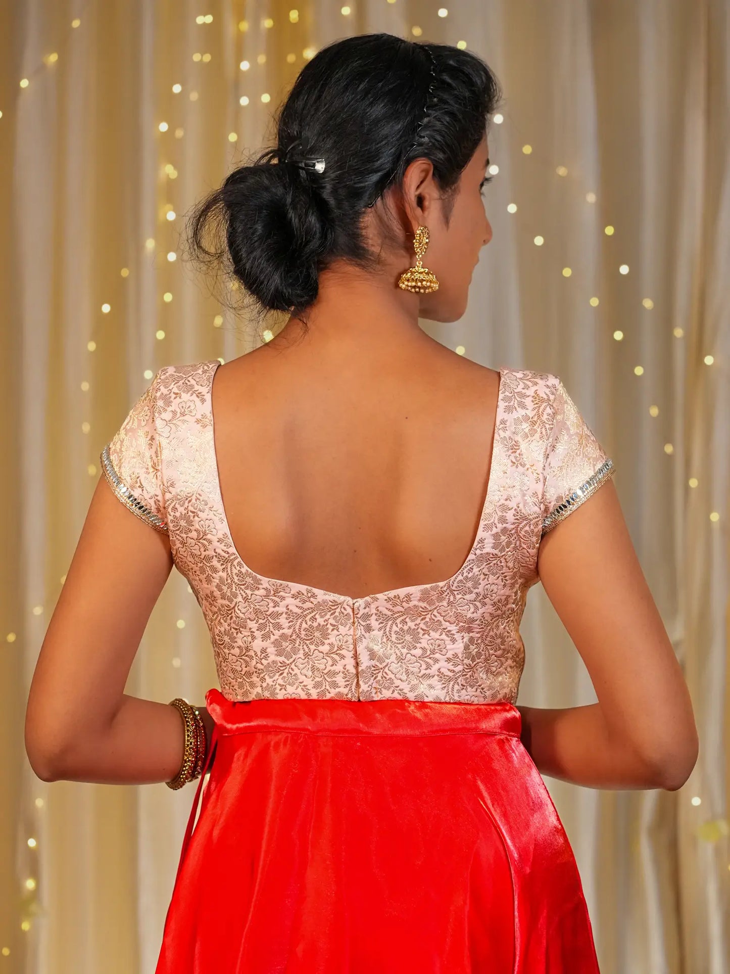 Snow Queen Banarasi Cap Sleeve Blouse