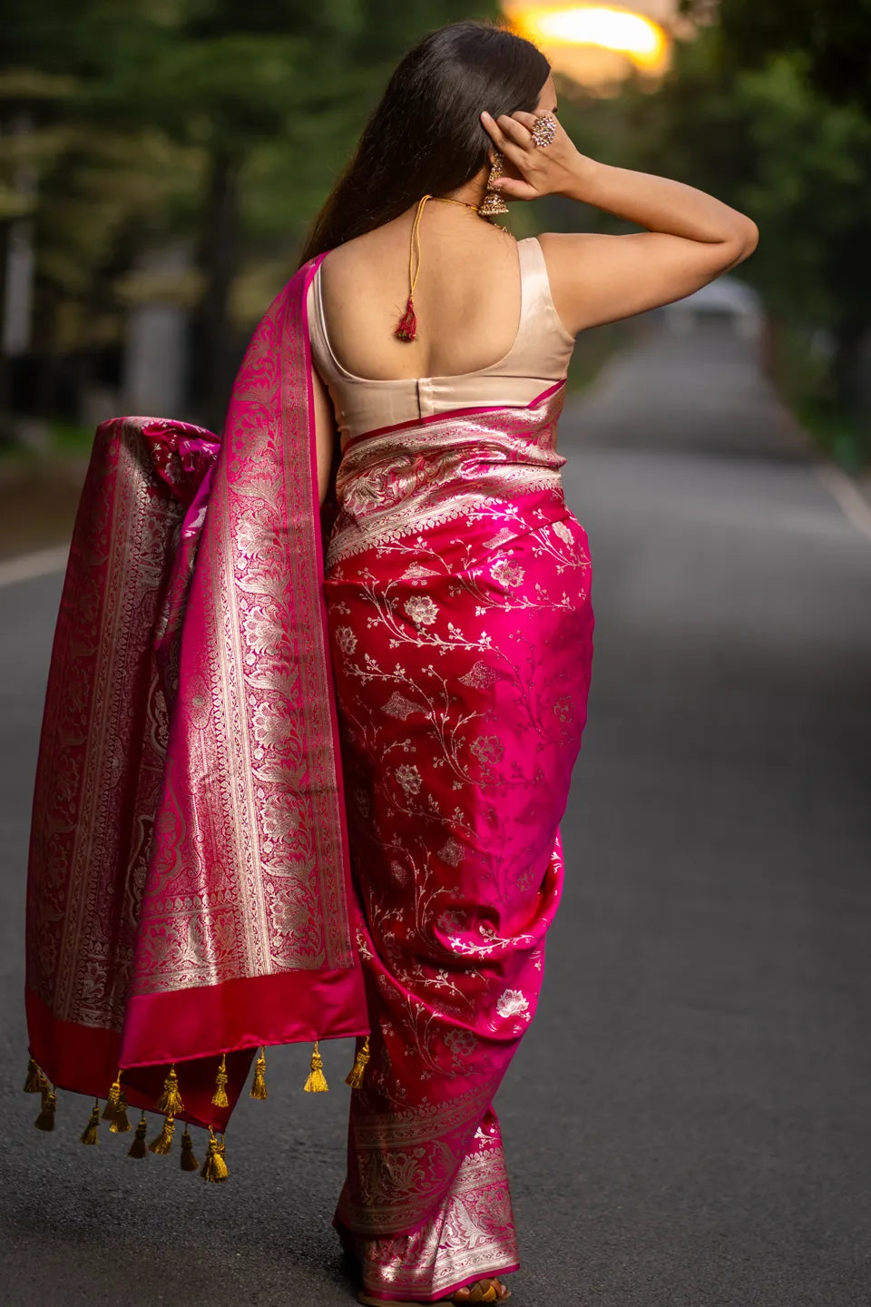 Dalaja Banarasi Silk Saree with Golden Zari