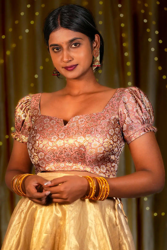 Verve of Queen Banarasi Puff Sleeve Blouse
