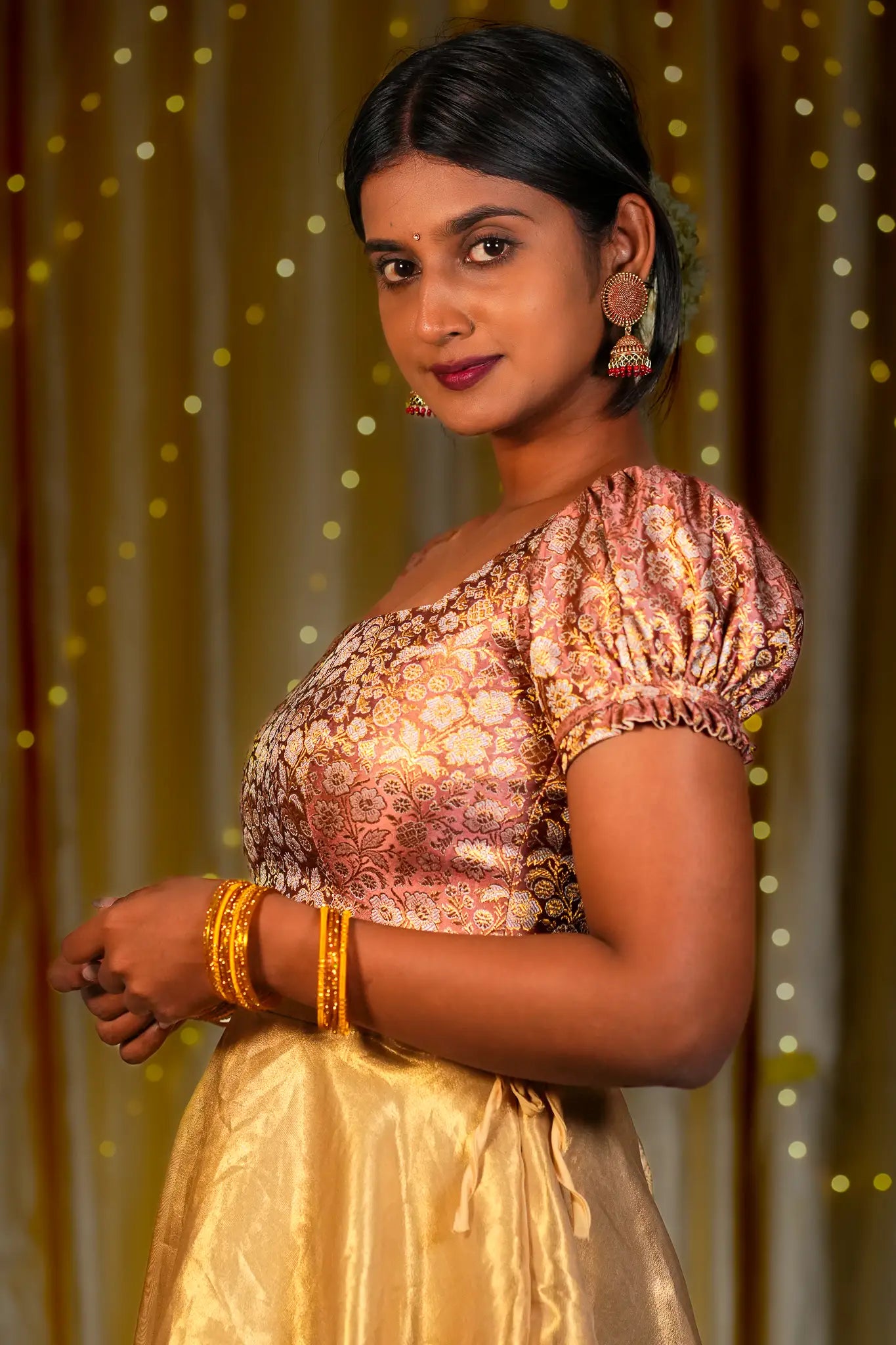 Verve of Queen Banarasi Puff Sleeve Blouse