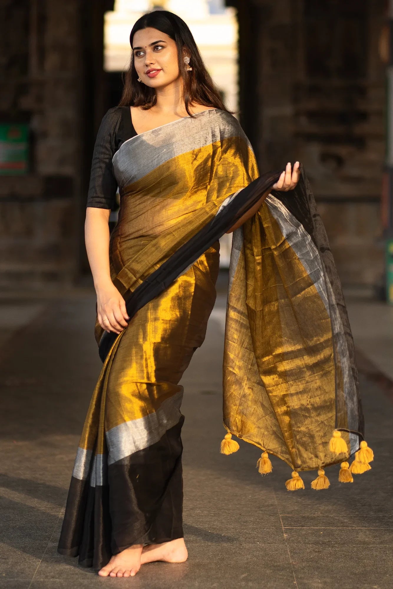 Bimbi Tissue Cotton Saree