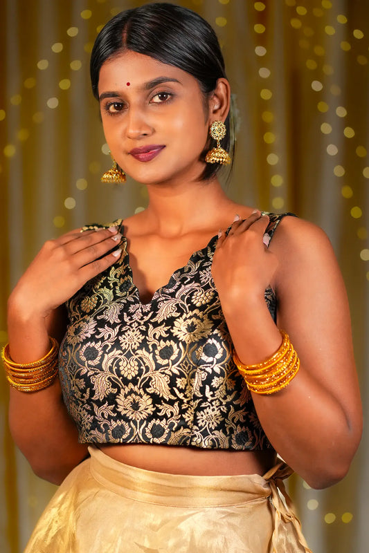 Miss Onyx V-neck Banarasi Blouse