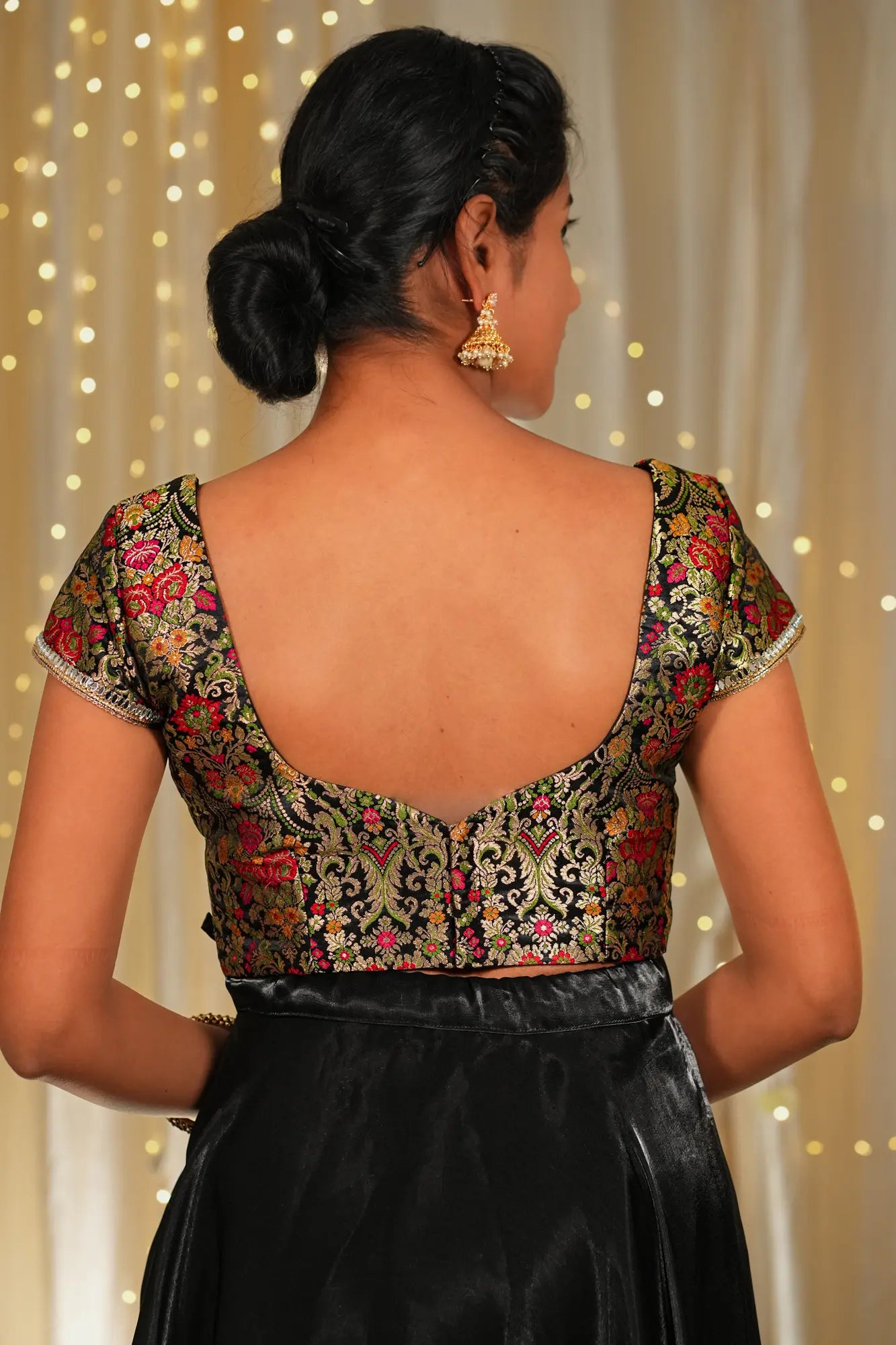 Love Crime Banarasi Cap Sleeve Blouse