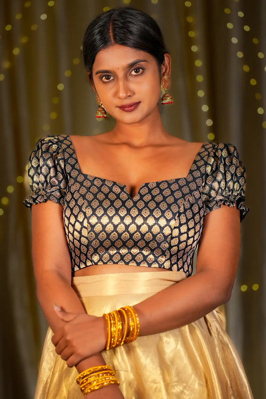 Not Null Banarasi Puff Sleeve Blouse