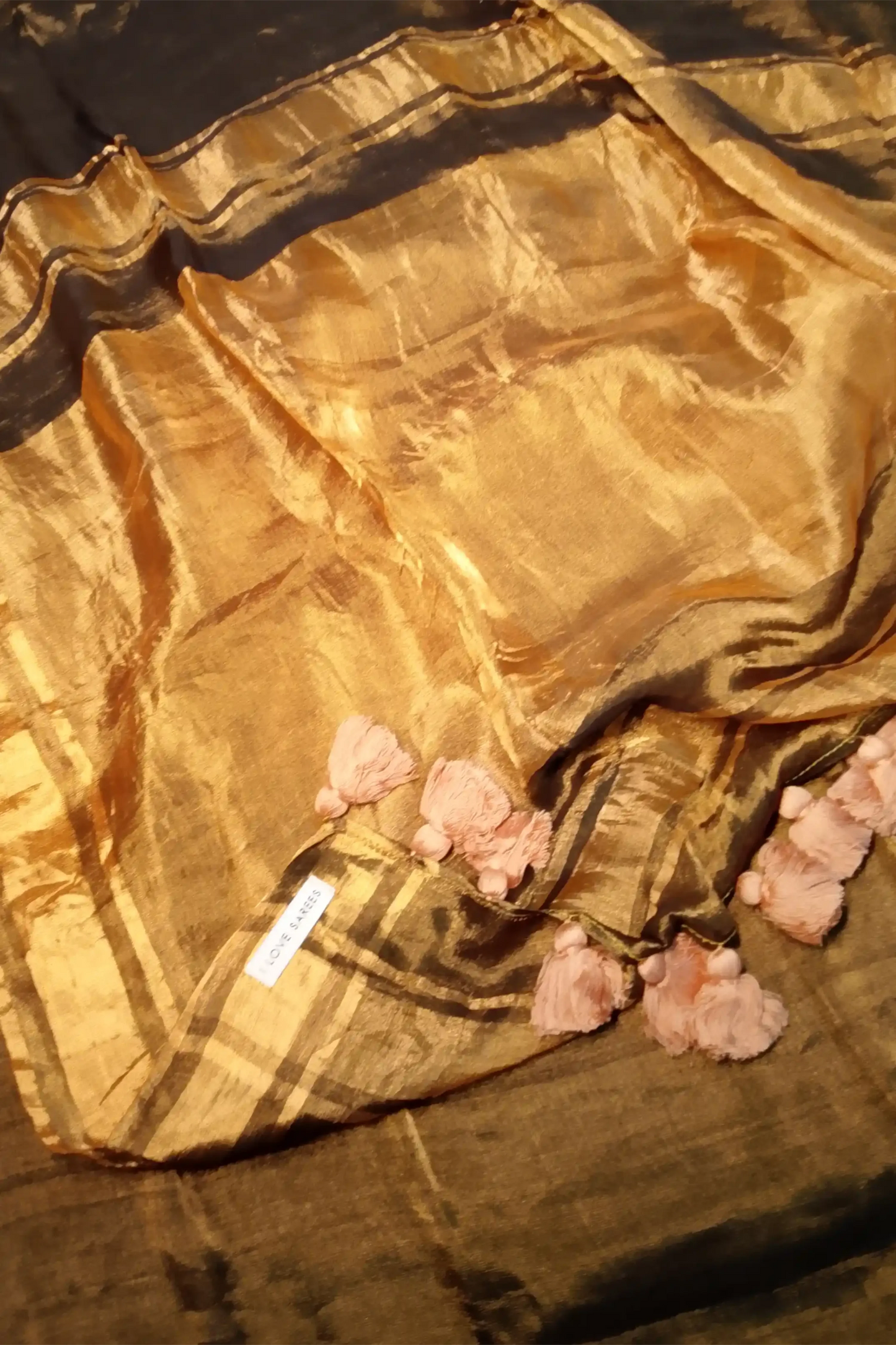 Prathapa Black Tissue Silk Saree