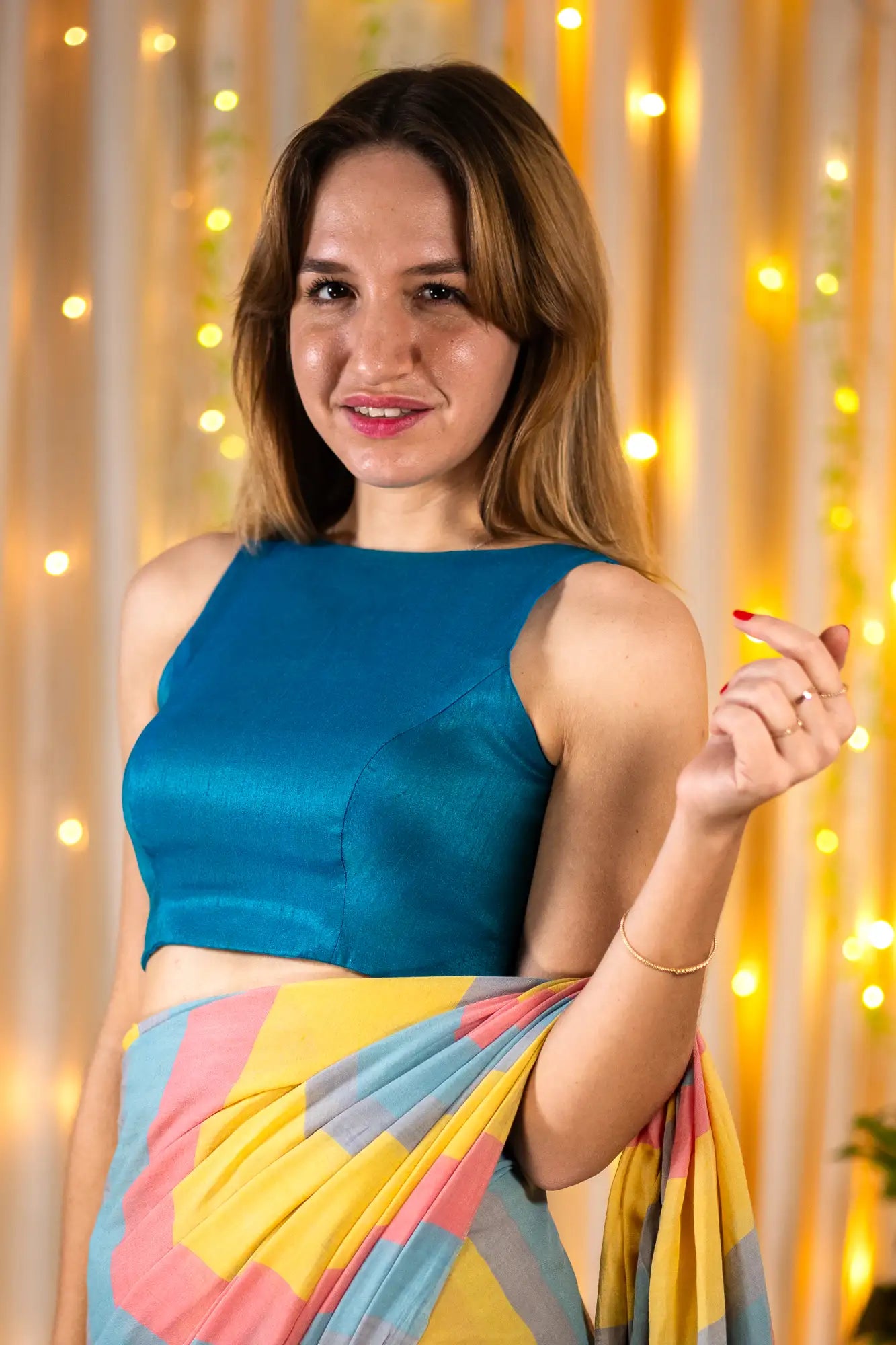 Morning glory Halter Neck Blouse