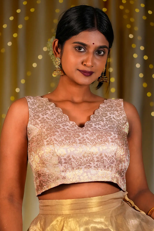 New Nurture V-neck Banarasi Blouse
