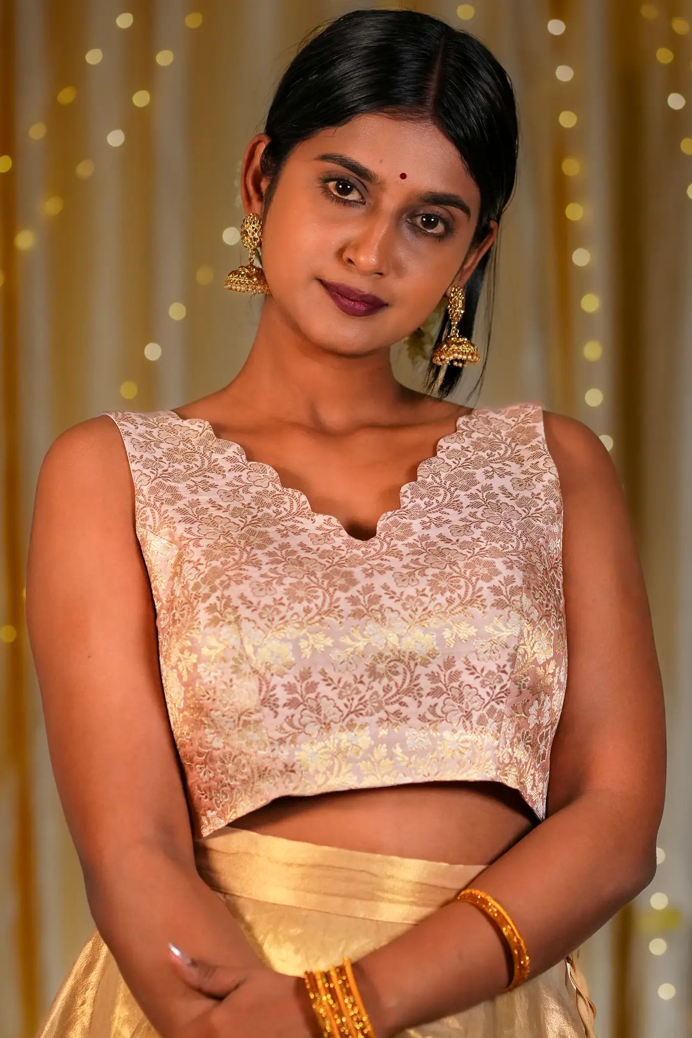 New Nurture V-neck Banarasi Blouse