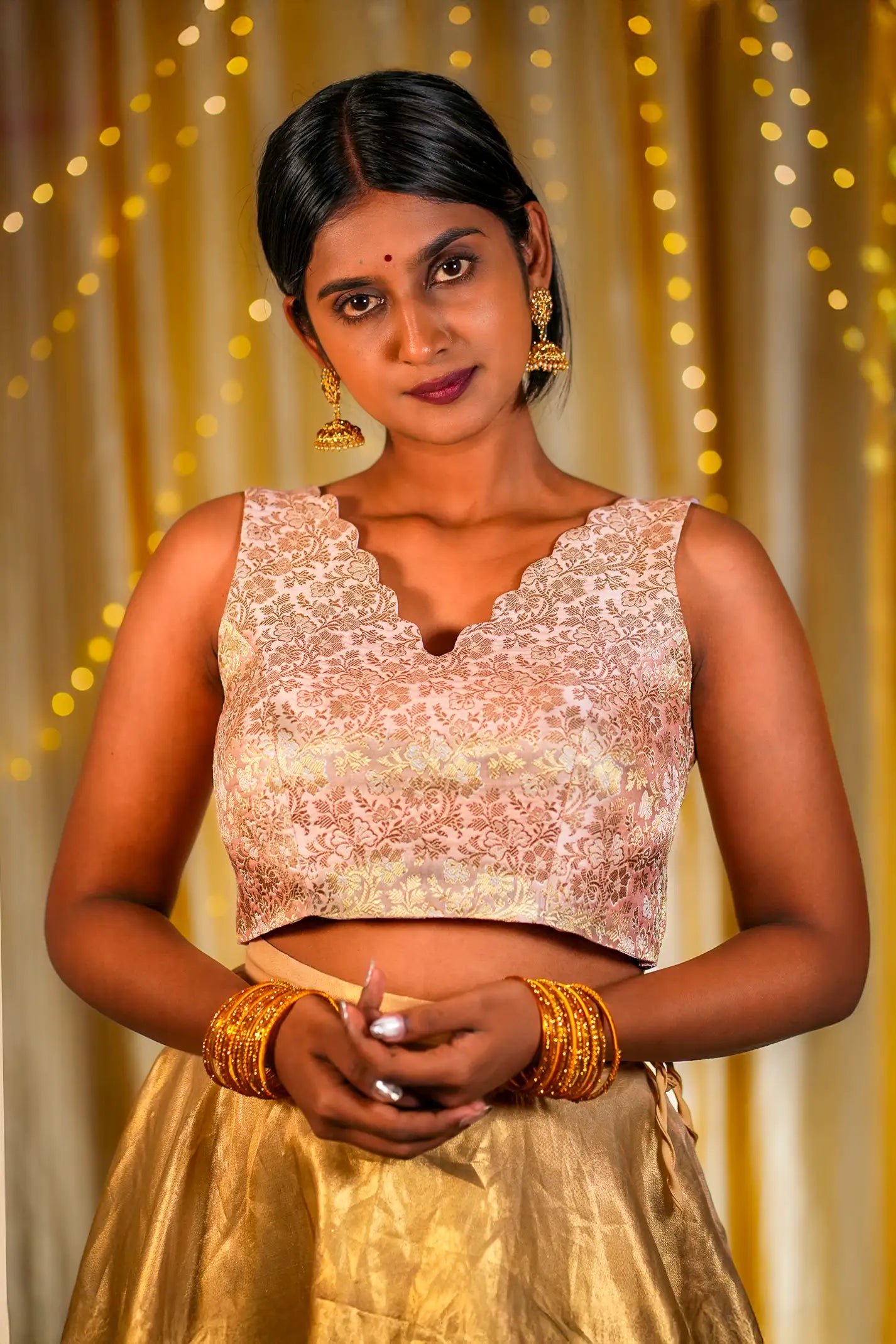 New Nurture V-neck Banarasi Blouse