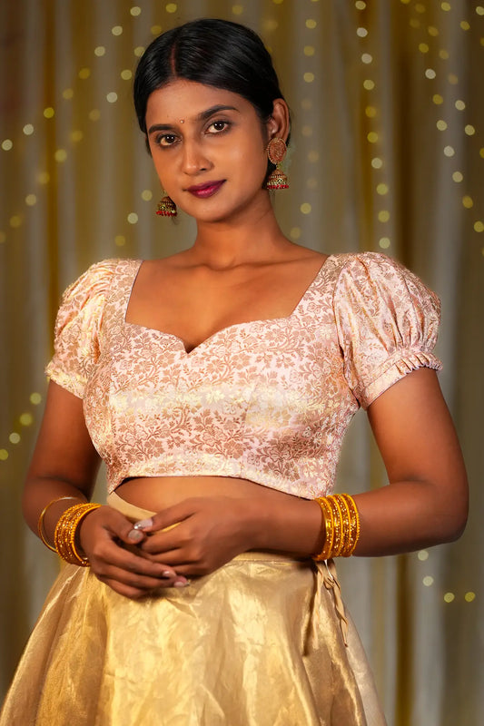 Chic Chiquita Banarasi Puff Sleeve Blouse