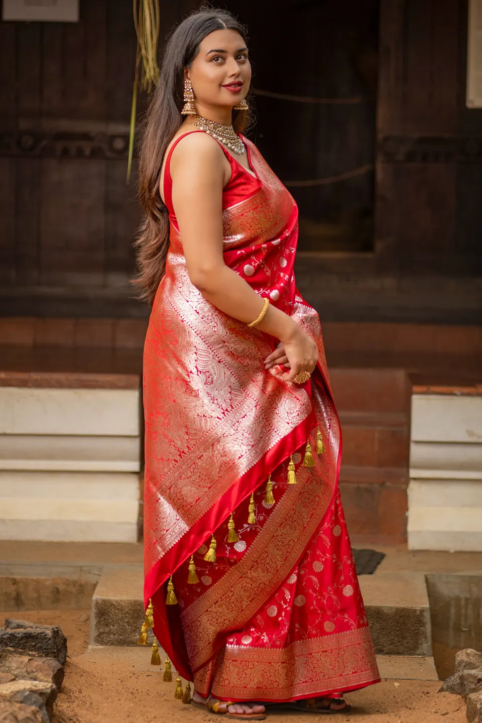 Marya Banarasi Silk Saree with Golden Zari
