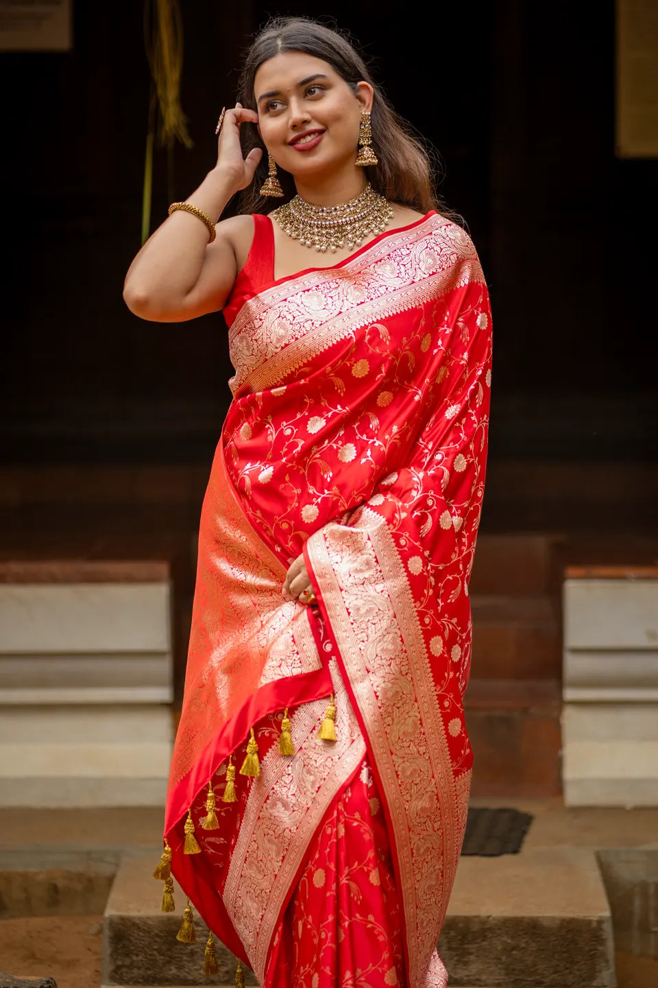 Marya Banarasi Silk Saree with Golden Zari