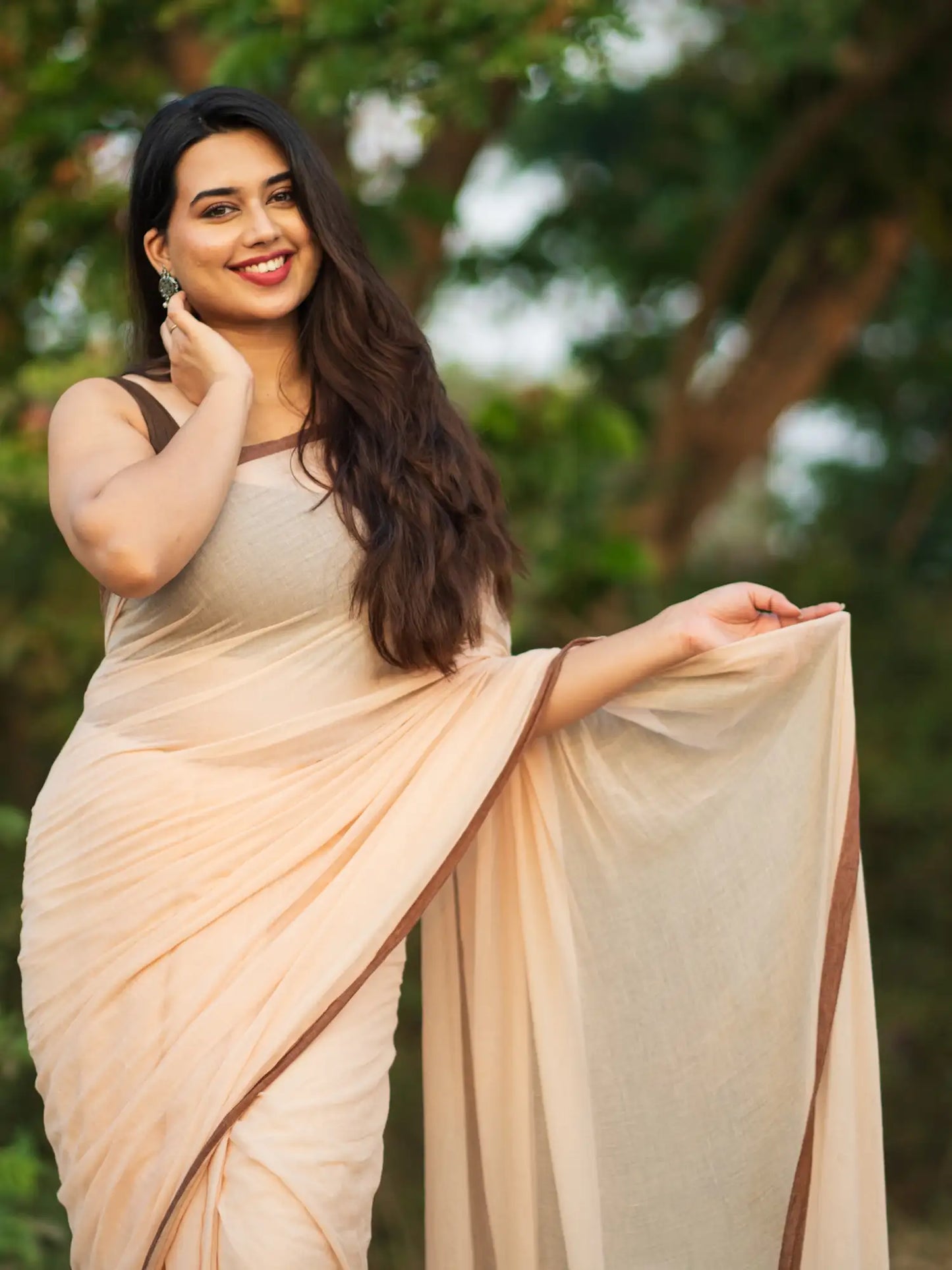 Ocean Sand Border Saree