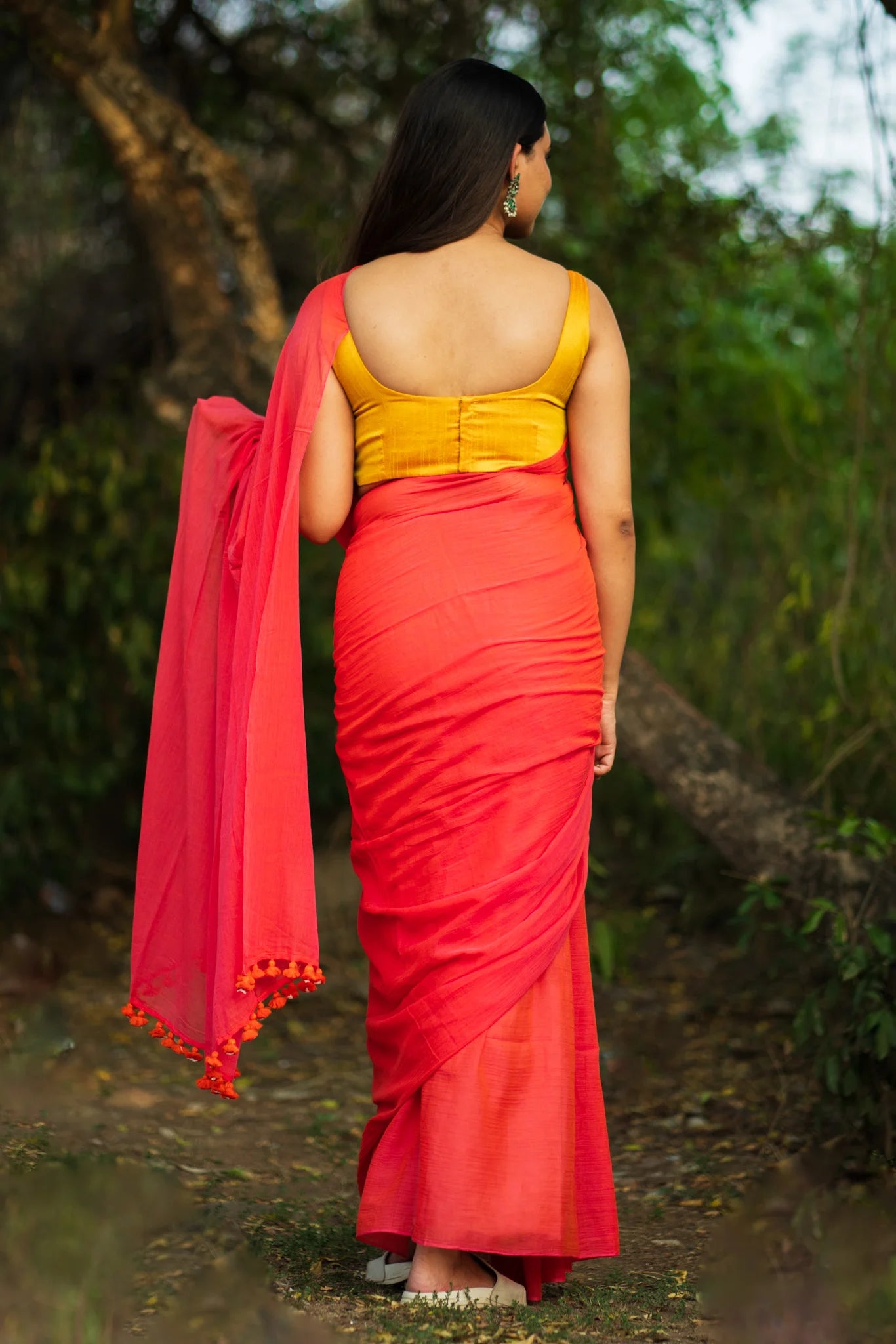 Just 16 Cherry Red Saree