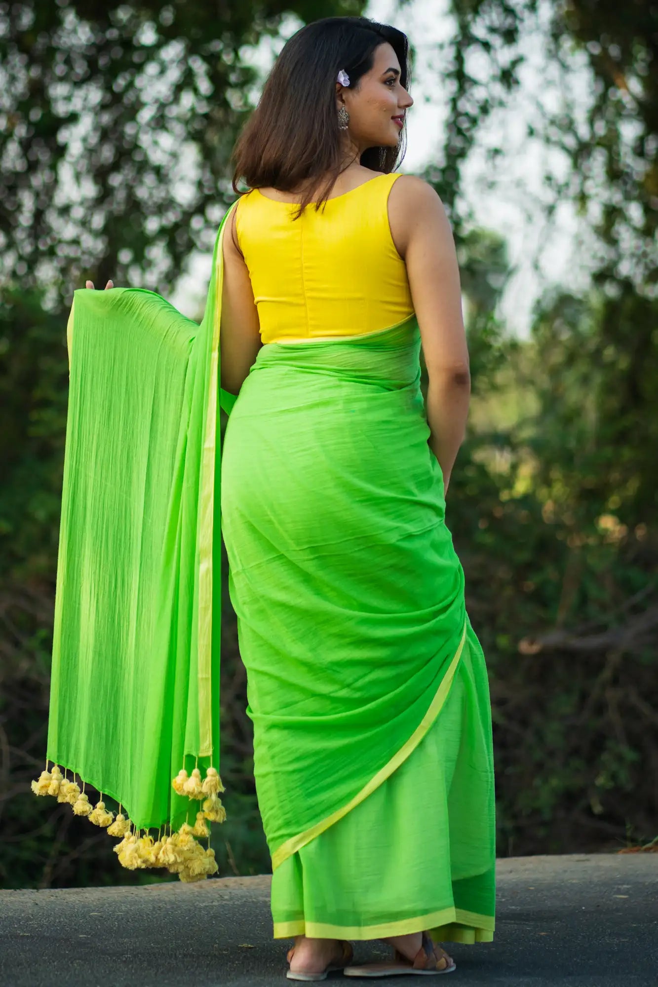 Secret Forest Border Saree