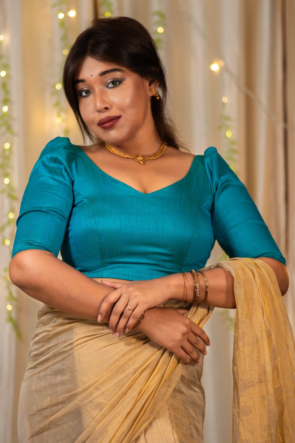 Samvatsara Traditional Silk Sleeve Blouse
