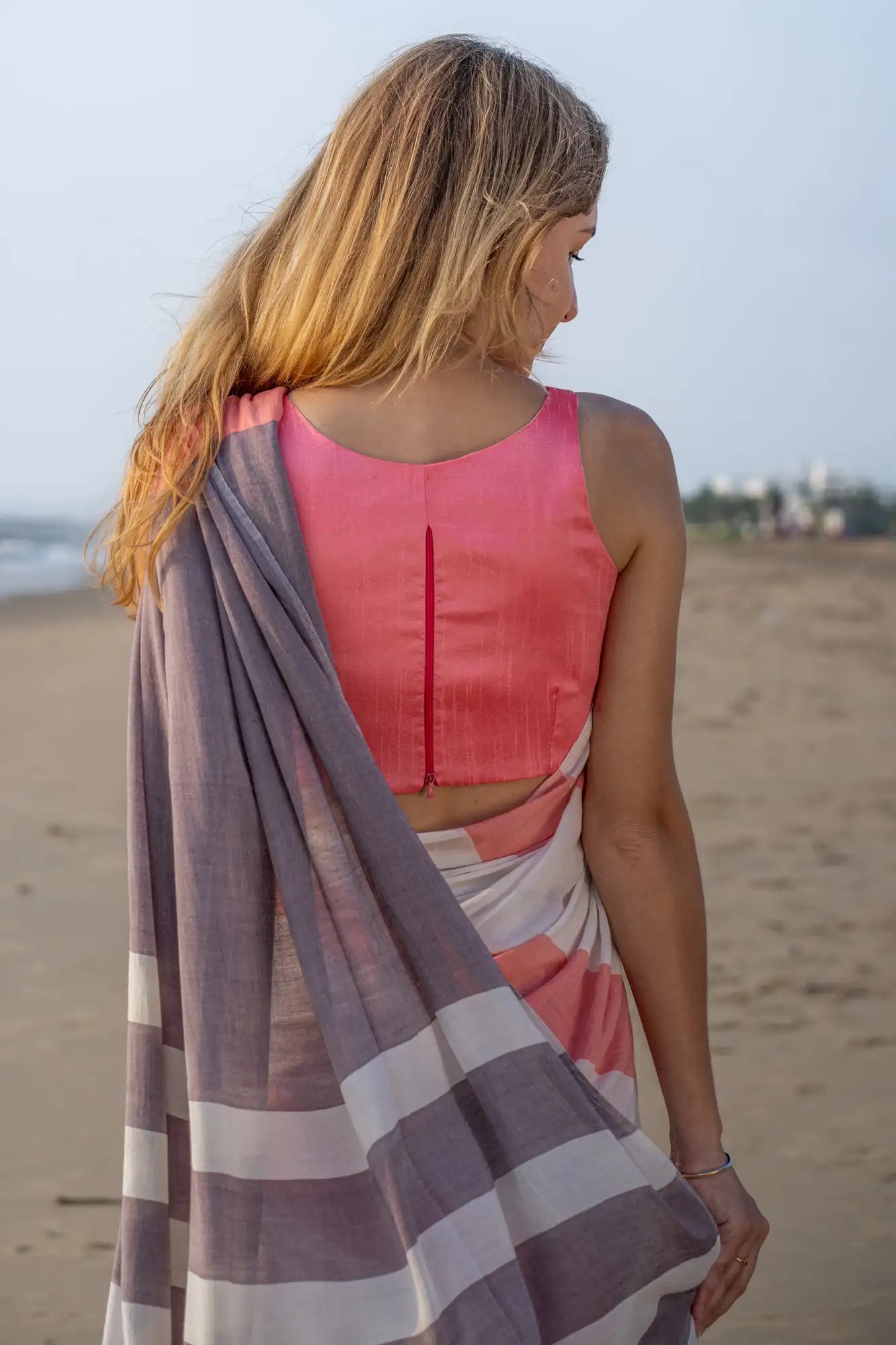 Crimson Rose Halter Neck Blouse