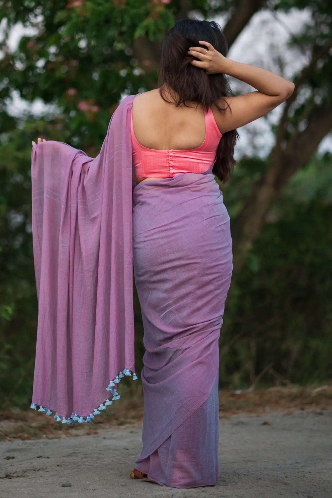 Reverie Pastel Lilac Saree