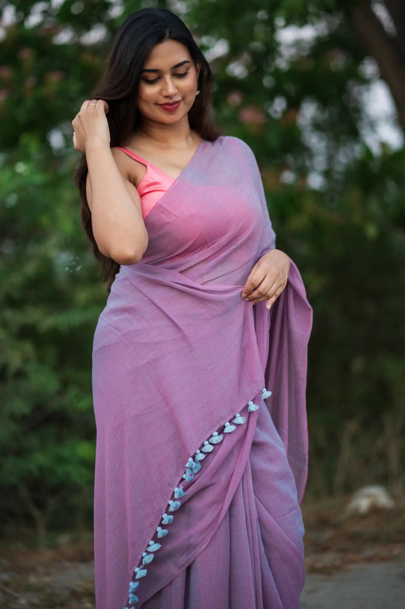 Reverie Pastel Lilac Saree