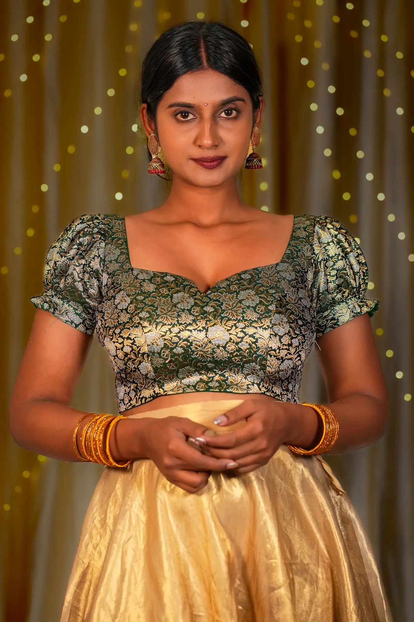 Tiny Bon Banarasi Puff Sleeve Blouse