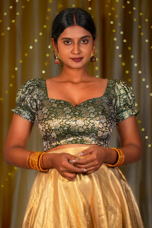 Tiny Bon Banarasi Puff Sleeve Blouse