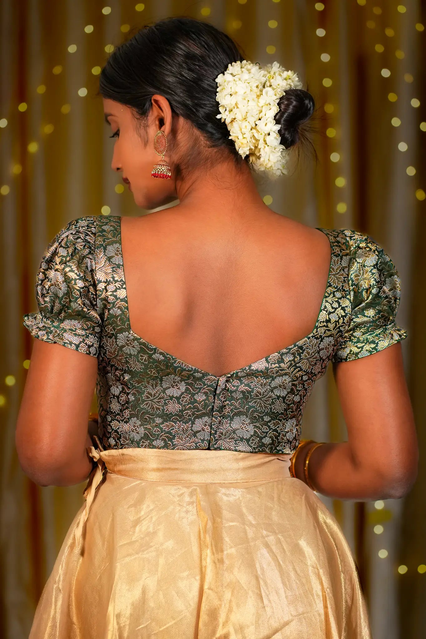 Tiny Bon Banarasi Puff Sleeve Blouse