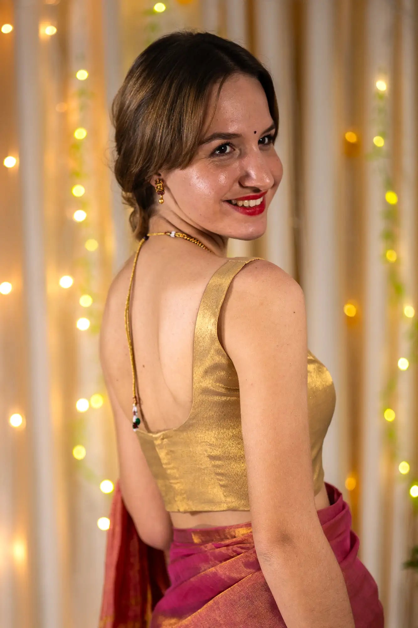 Golden Couture Sleeveless Blouse