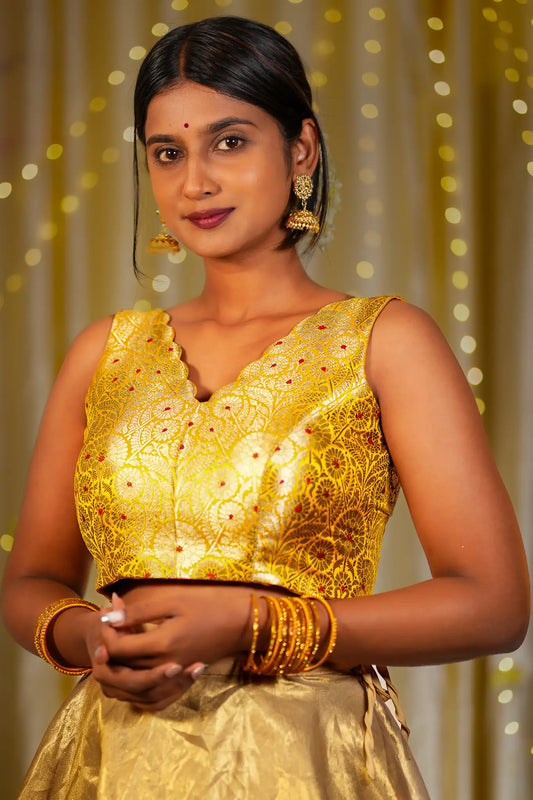 Summer Zin V-neck Banarasi Blouse