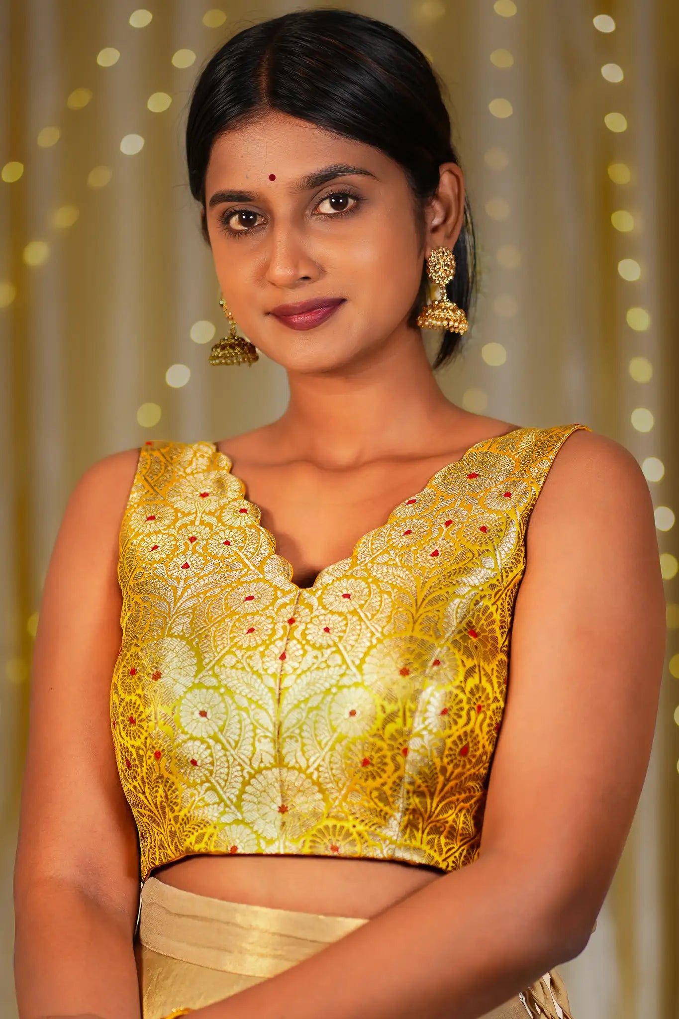 Summer Zin V-neck Banarasi Blouse