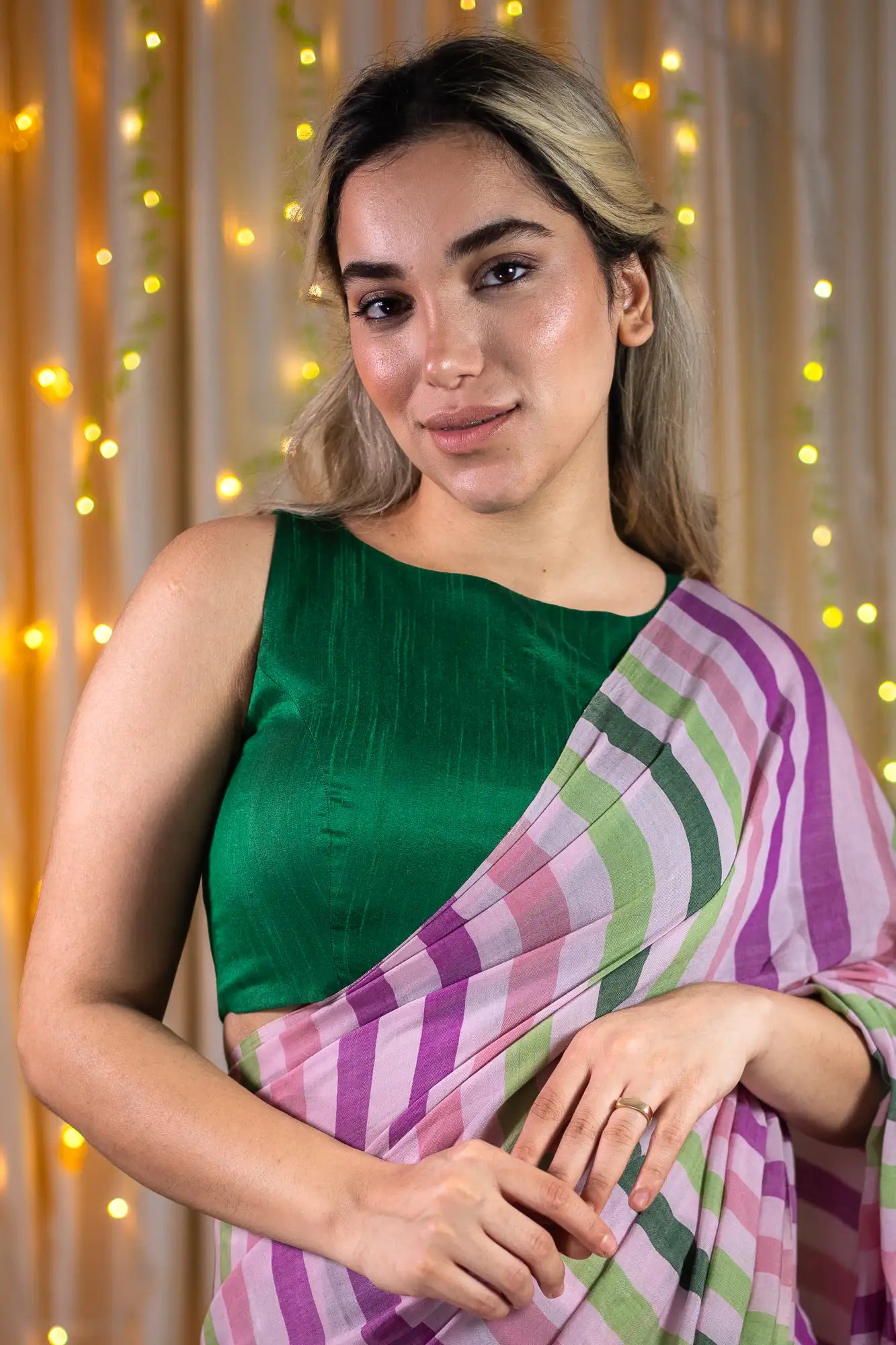 Emerald Tail Halter Neck Blouse