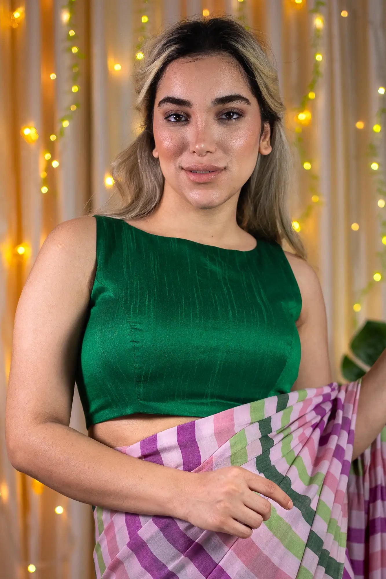 Emerald Tail Halter Neck Blouse