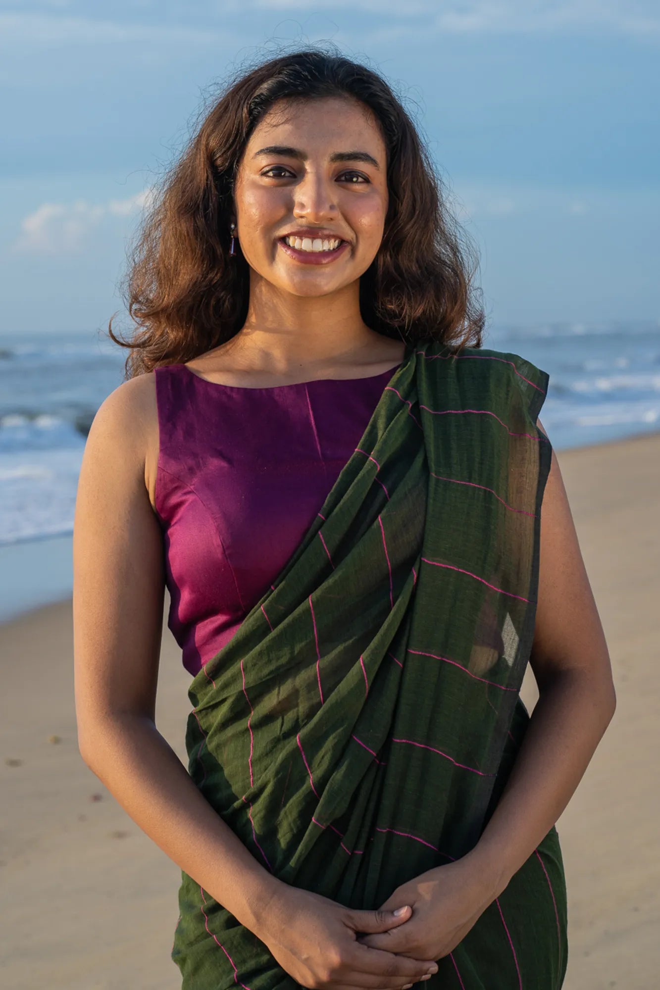 Emerald Green Khesh Cotton Saree