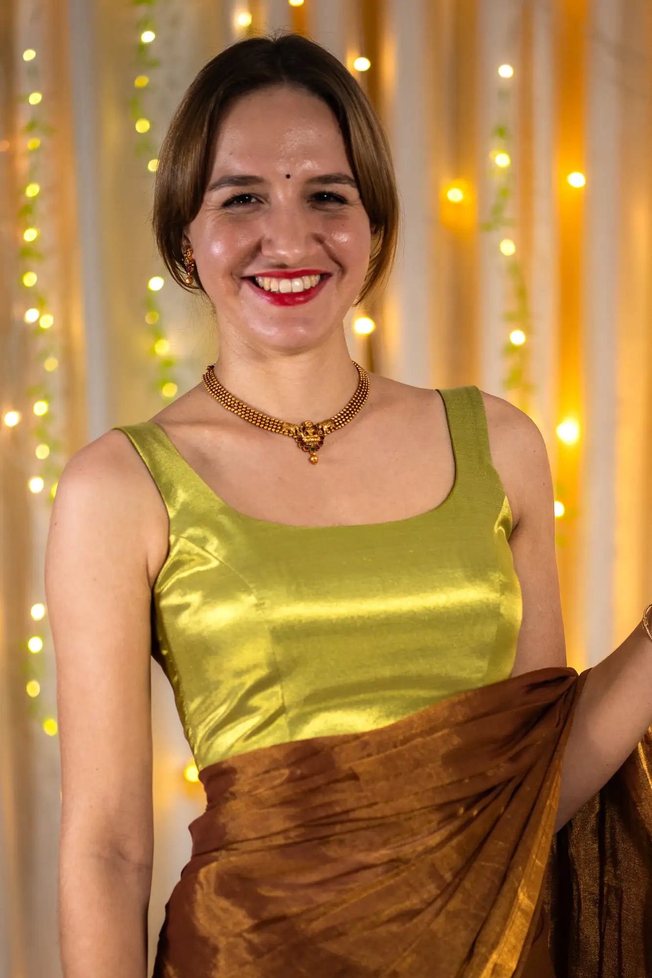 Glimmer Green Sleeveless Blouse