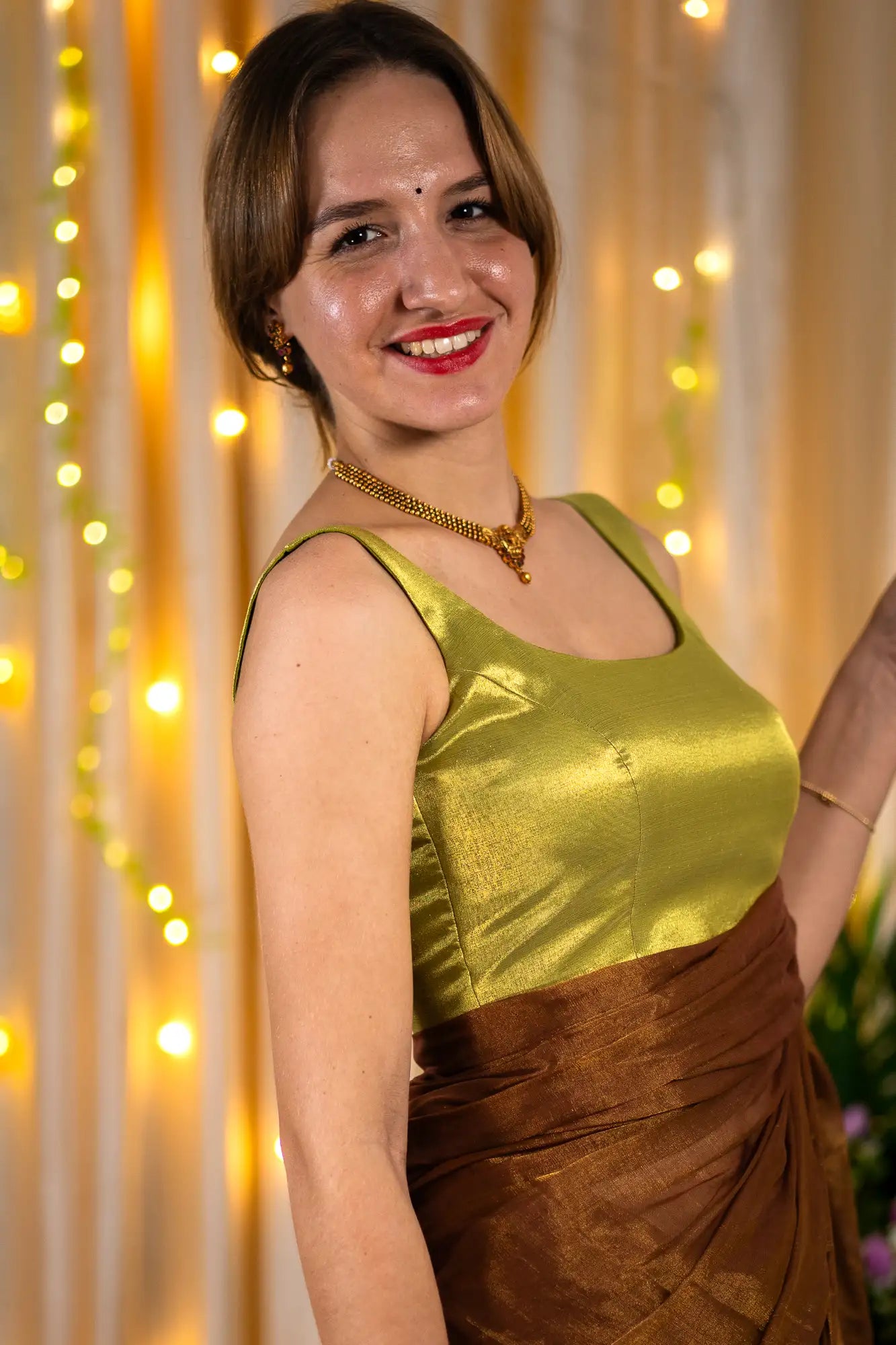 Glimmer Green Sleeveless Blouse