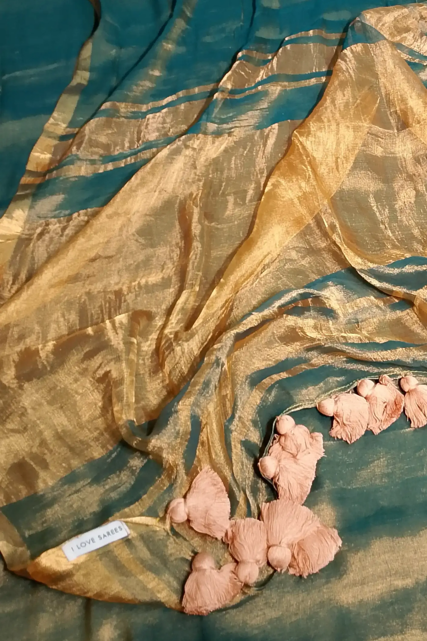 Lakshita Green Tissue Silk Saree