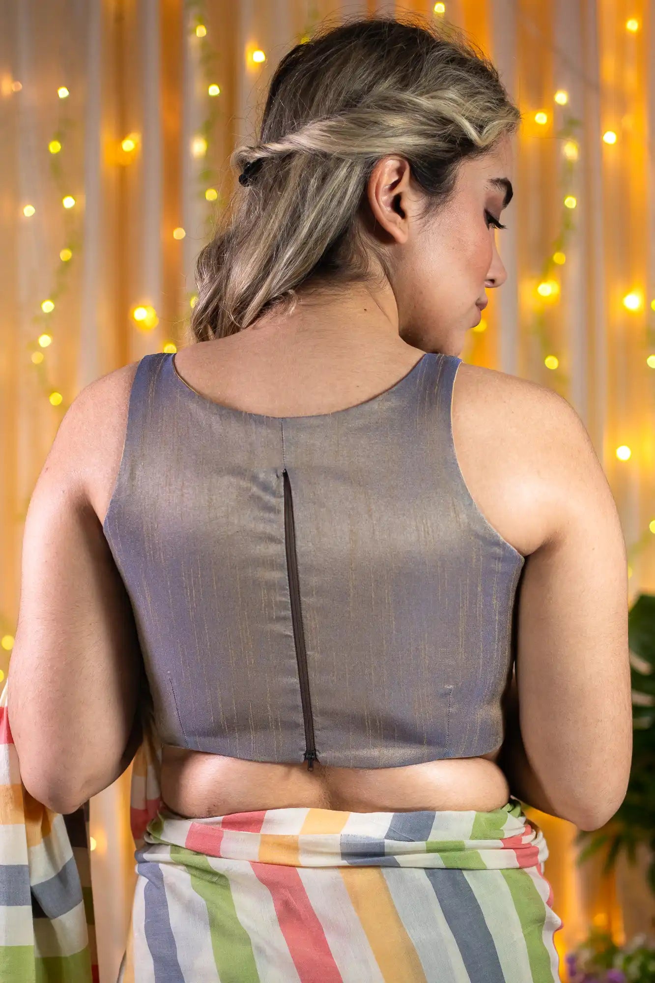 Mauve stone Halter Neck Blouse