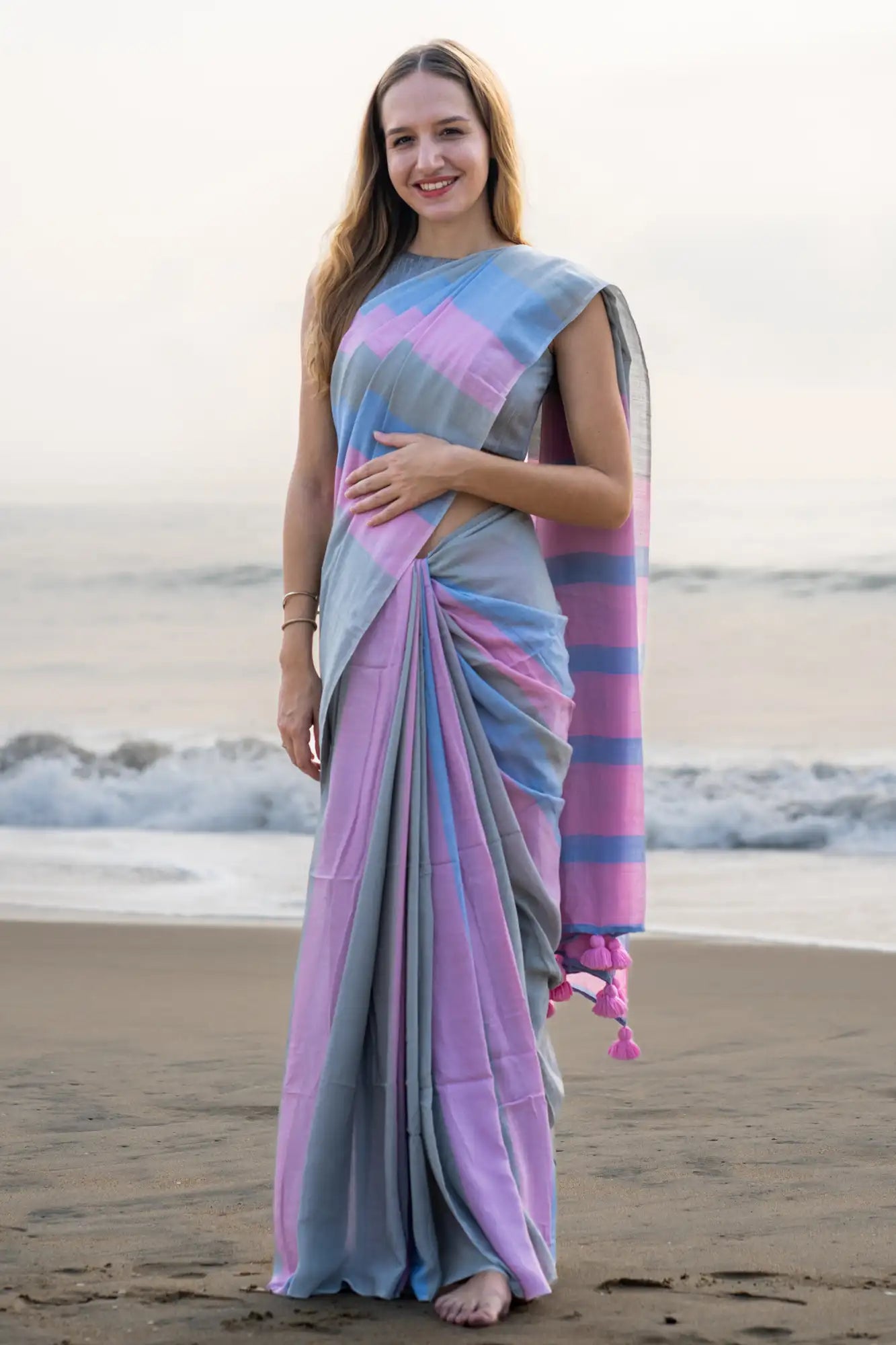 Poetic Patterns Stripe Saree