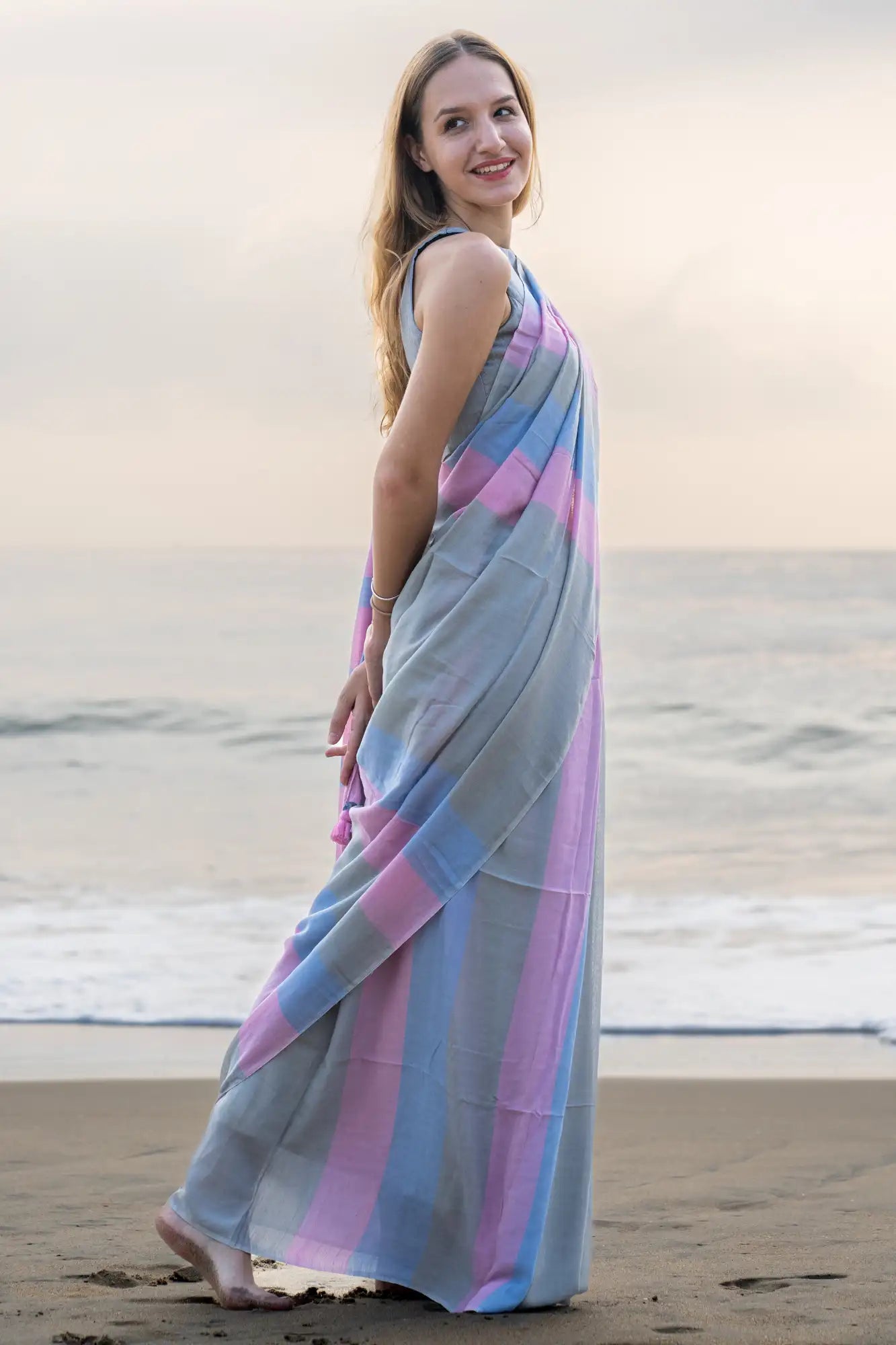 Poetic Patterns Stripe Saree