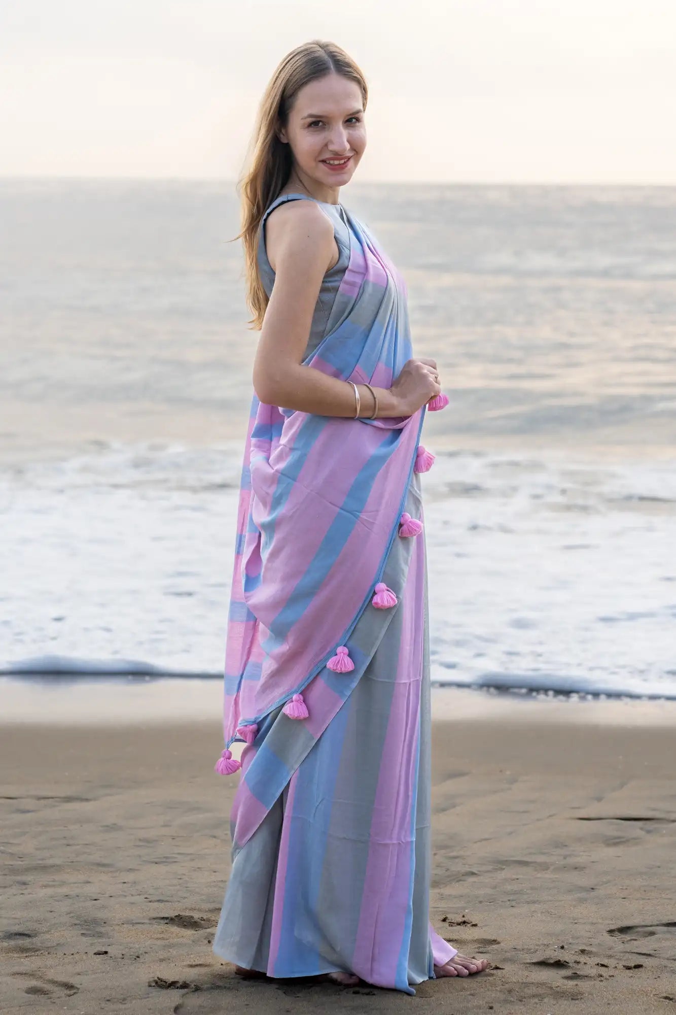 Poetic Patterns Stripe Saree