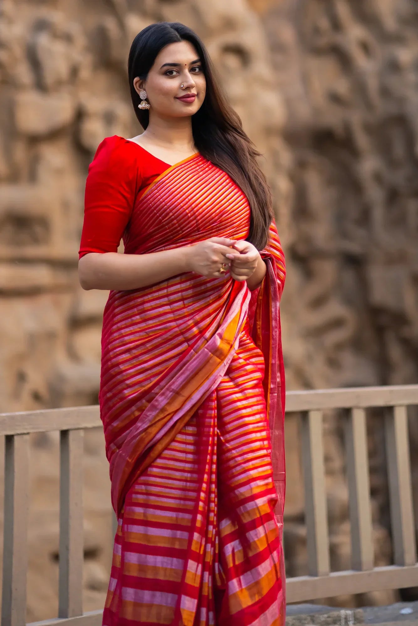 Kashvi Tissue Cotton Stripe Saree