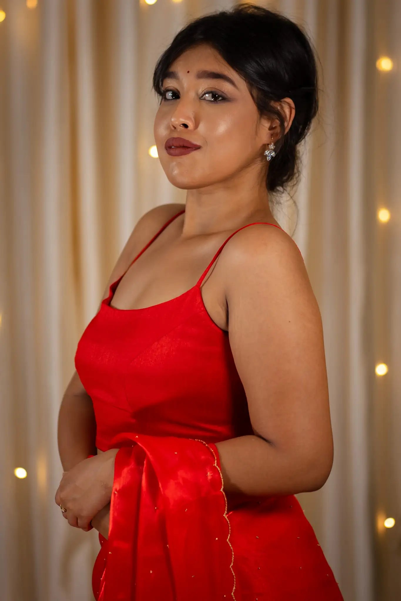 Coral-Red-Readymade-Spaghetti-Blouse-I-Love-Sarees