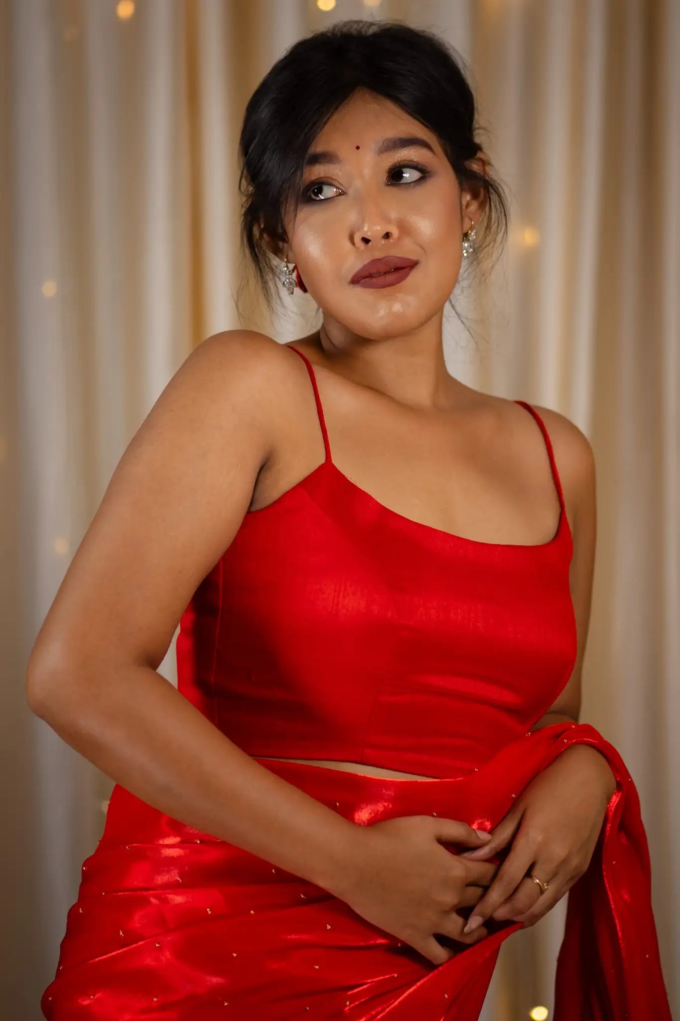 Coral-Red-Readymade-Spaghetti-Blouse-I-Love-Sarees