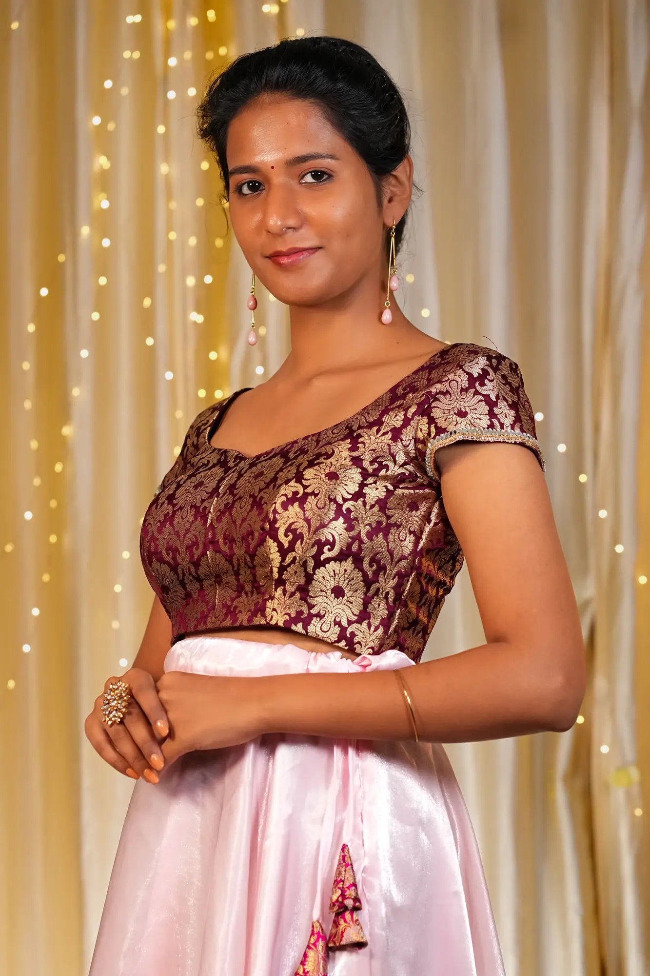 Miss Calla Banarasi Cap Sleeve Blouse