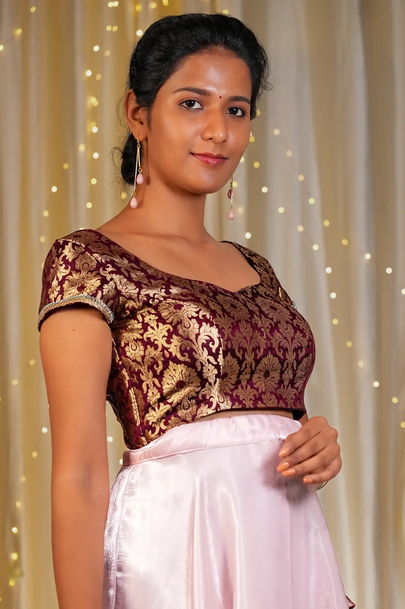 Miss Calla Banarasi Cap Sleeve Blouse