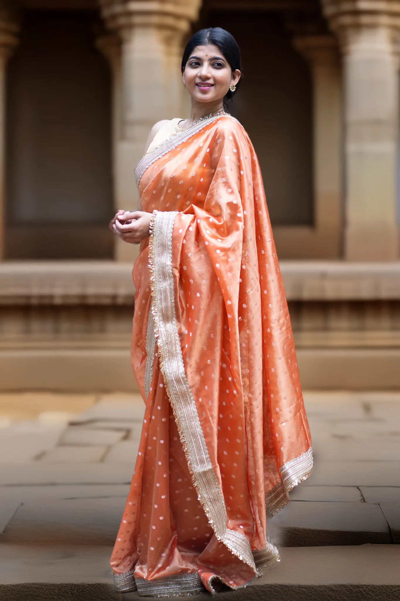 New Spirits Crushed Tissue Banarasi Saree