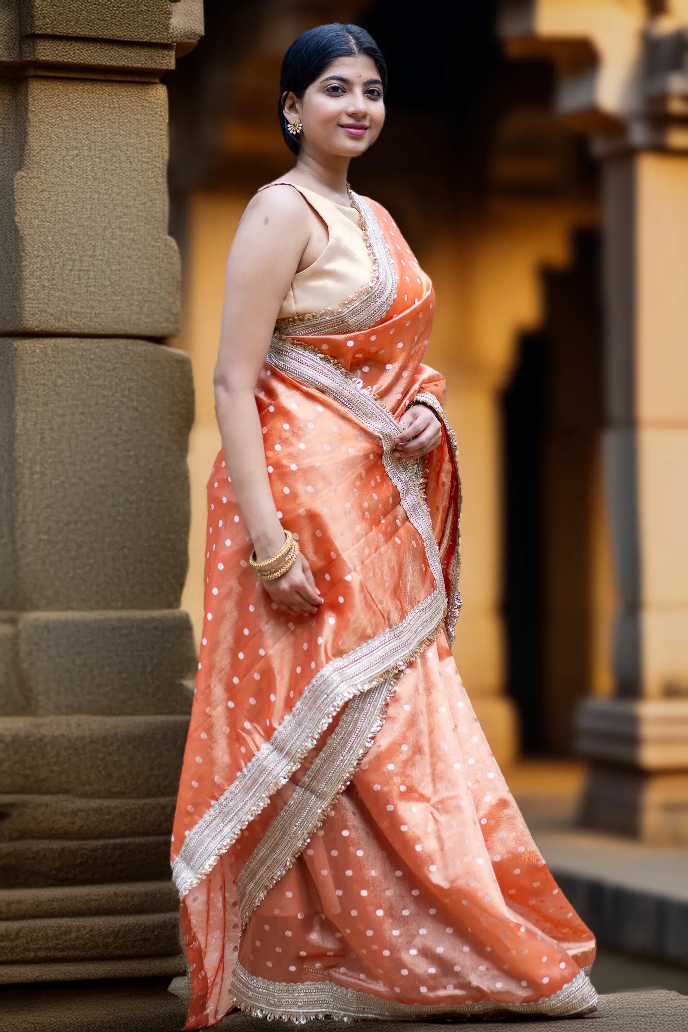 New Spirits Crushed Tissue Banarasi Saree