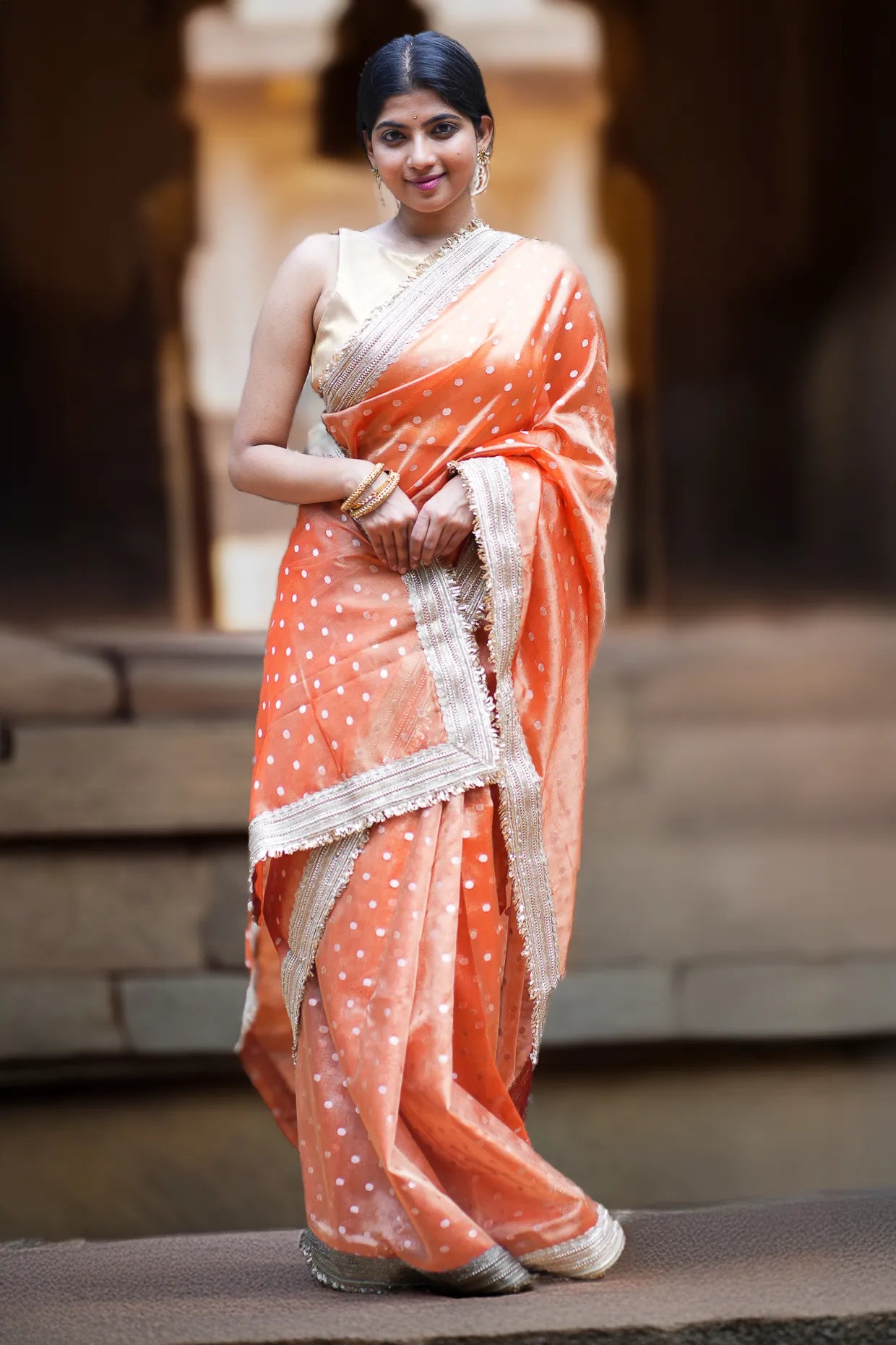New Spirits Crushed Tissue Banarasi Saree