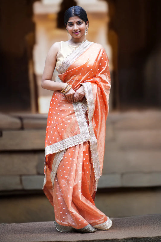 New Spirits Crushed Tissue Banarasi Saree